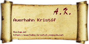Auerhahn Kristóf névjegykártya
